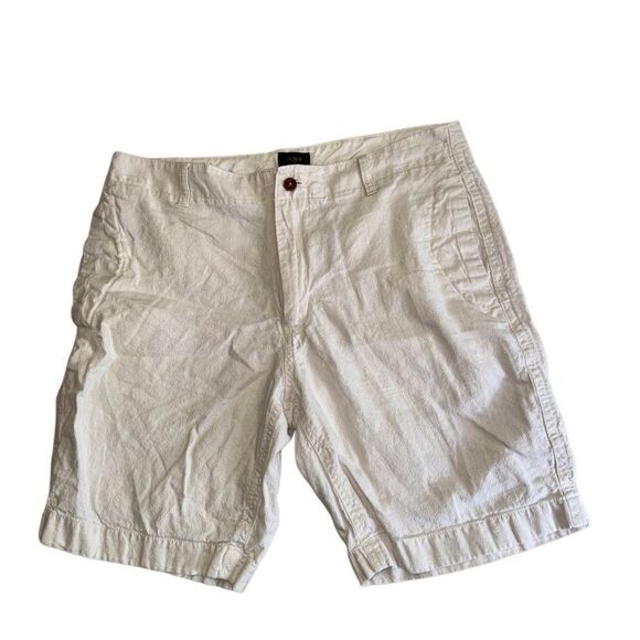 J. Crew Mens Linen Blend Shorts in Cream Size 33W - Picture 1 of 7